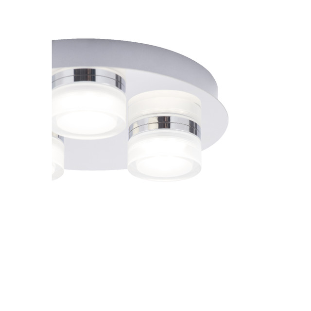 Forum Spa Amalfi Polished Chrome 260mm 3 Lamp Plate LED Flush Ceiling Light - SPA-31736-CHR - Image 3