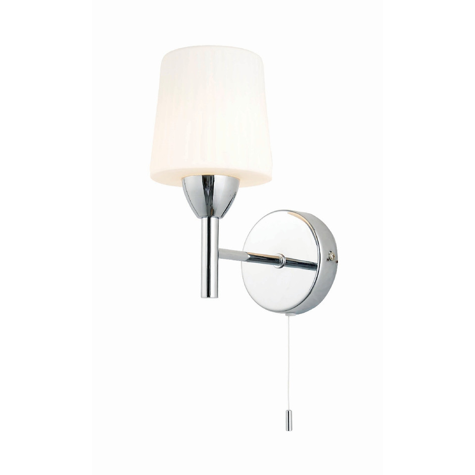 Forum Spa Aquarius Polished Chrome 100mm 1 Lamp Ribbed Wall Light - SPA-PR-17146