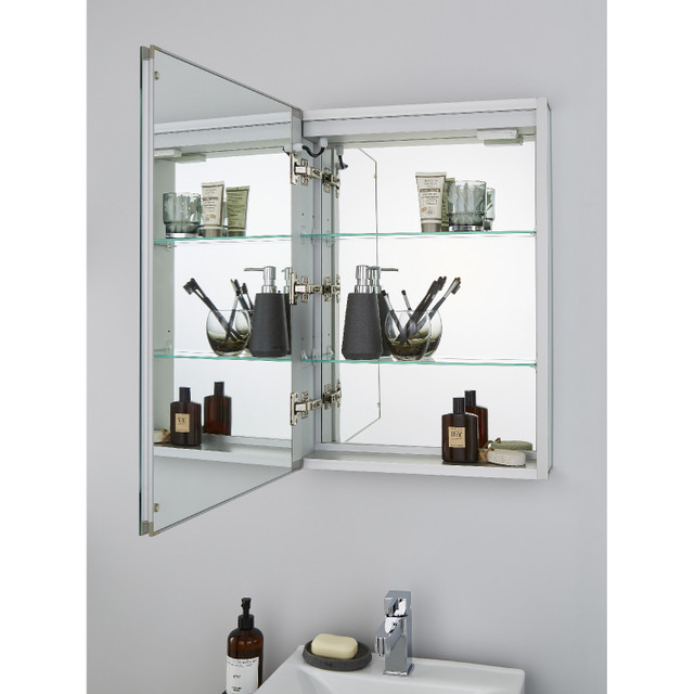 Forum Spa Arte 500mm x 700mm 1 Door Illuminated LED Mirrored Cabinet with Touch Switch and Shaver Socket - SPA-35707 - Image 5