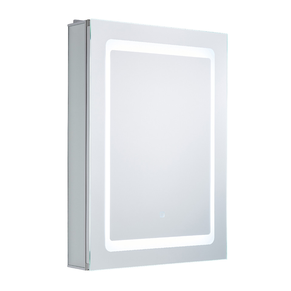 Forum Spa Arte 500mm x 700mm 1 Door Illuminated LED Mirrored Cabinet with Touch Switch and Shaver Socket - SPA-35707