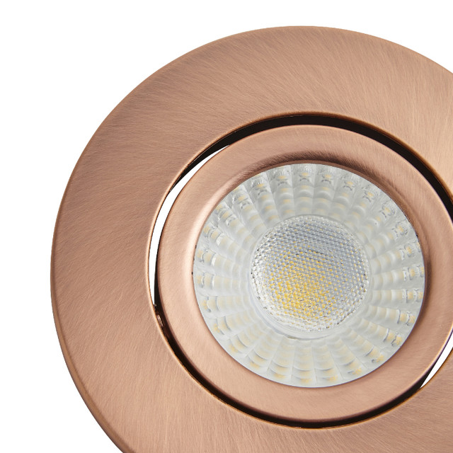 Forum Spa Como Antique Copper 31mm Fire-rated IP65 5w LED Tiltable Bathroom Downlight - SPA-38571-ACOP - Image 3