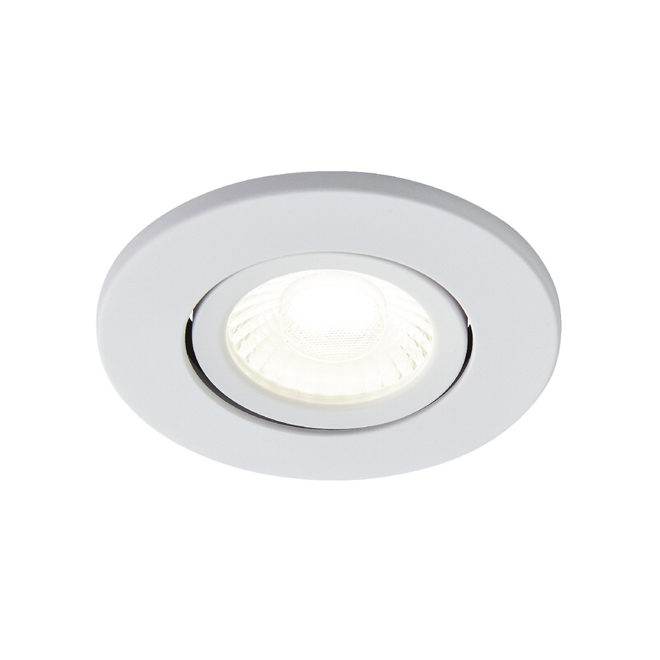 Forum Spa Como Matt White 31mm Fire-rated IP65 5w LED Tiltable Bathroom Downlight - SPA-38571-MWHT