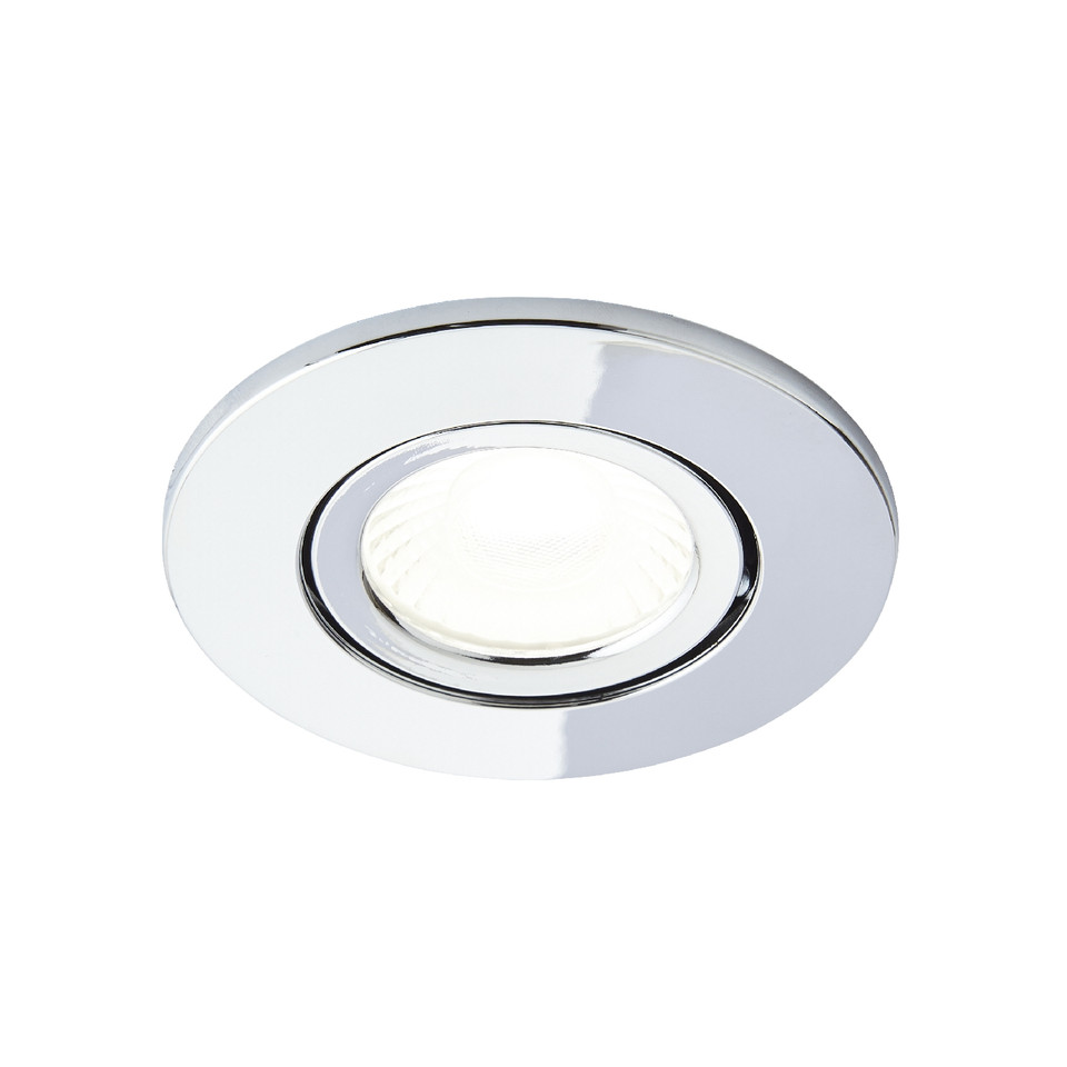 Forum Spa Como Polished Chrome 31mm Fire-rated IP65 5w LED Tiltable Bathroom Downlight - SPA-38571-CHR