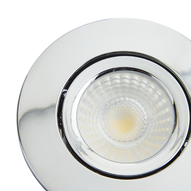 Forum Spa Como Polished Chrome 31mm Fire-rated IP65 5w LED Tiltable Bathroom Downlight - SPA-38571-CHR - Image 3