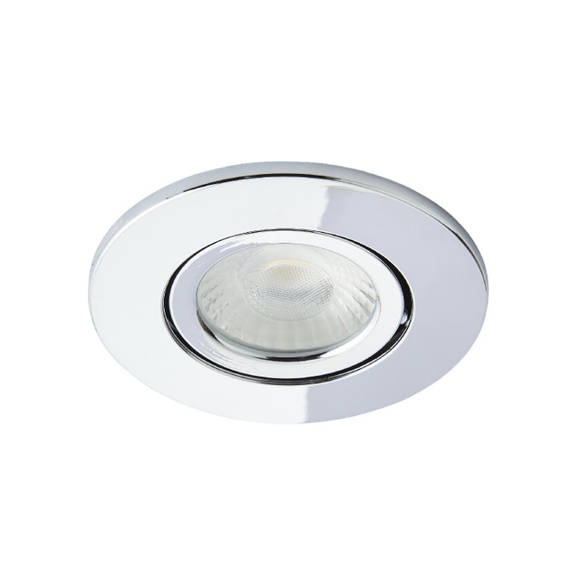Forum Spa Como Polished Chrome 31mm Fire-rated IP65 5w LED Tiltable Bathroom Downlight - SPA-38571-CHR - Image 2