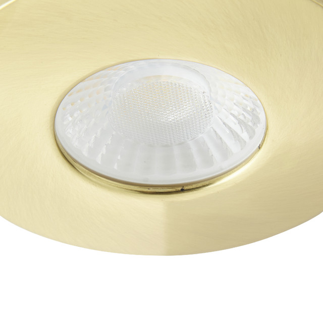 Forum Spa Como Satin Brass 68mm Fire-rated IP65 8w LED Fixed Bathroom Downlight - SPA-38572-SBRS - Image 2