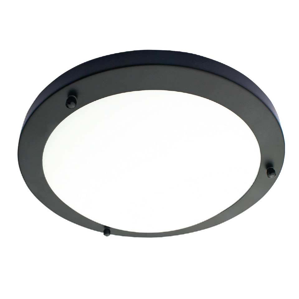 Forum Spa Delphi Matt Black 310mm Large LED Flush Ceiling Light - SPA-34047-SBLK