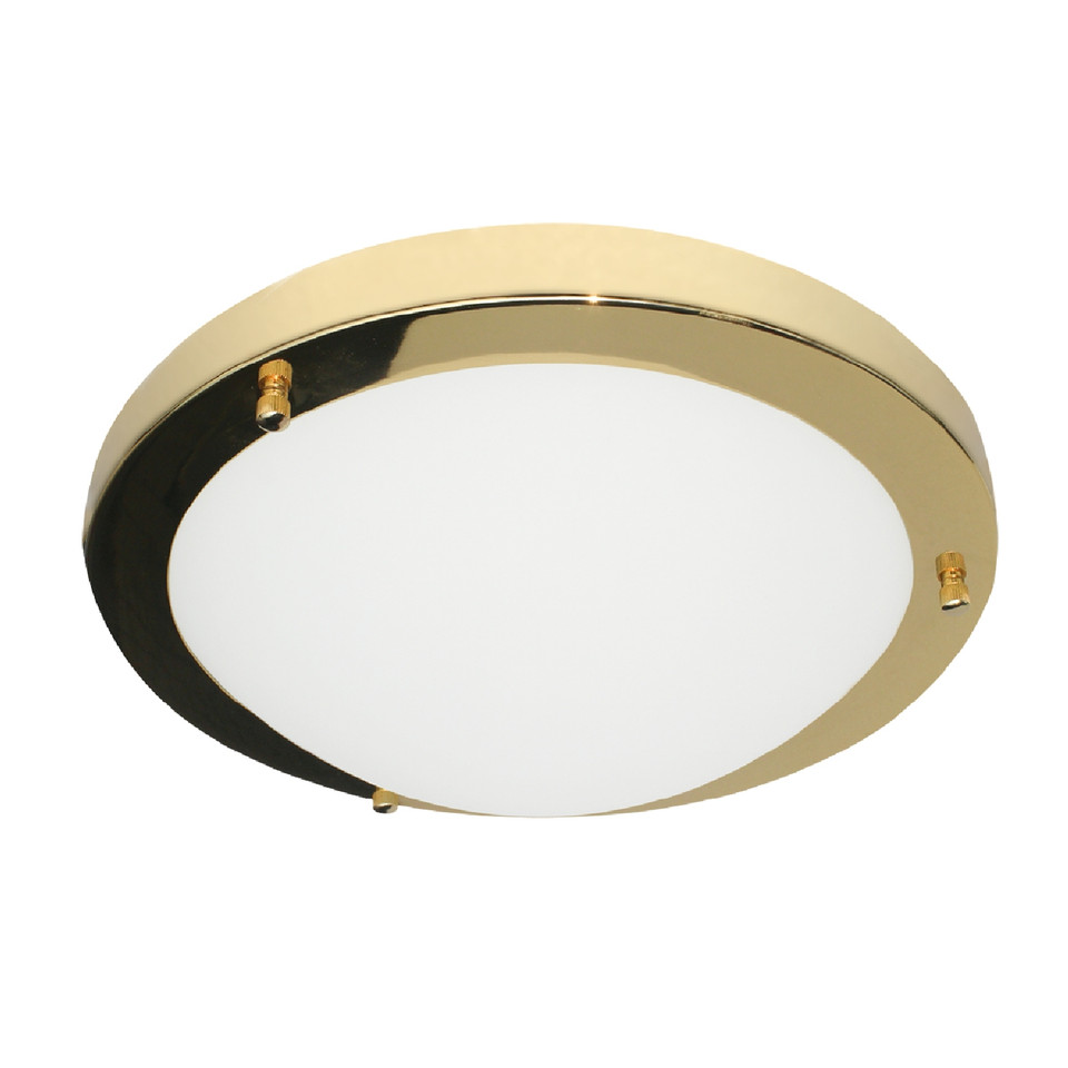 Forum Spa Delphi Polished Brass 310mm Large LED Flush Ceiling Light - SPA-34047-BRS