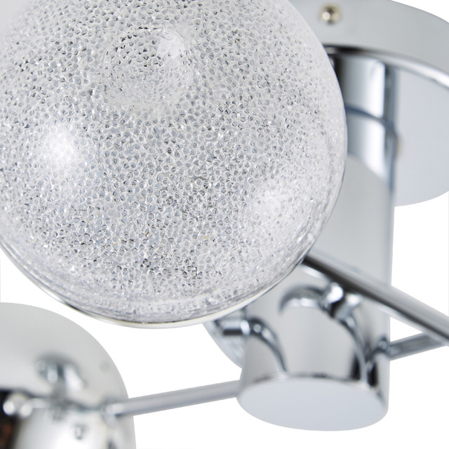 Forum Spa Rhodes Polished Chrome 100mm 3 Lamp LED Semi-Flush Ceiling Light - SPA-36302-CHR - Image 3