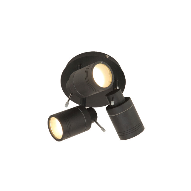 Forum Spa Scorpius Matt Black 260mm 3 Lamp Plate Can Spotlight - SPA-27405-MBLK - Image 2