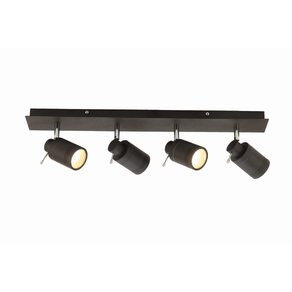 Forum Spa Scorpius Matt Black 80mm 4 Lamp Bar Spotlight - SPA-22560-MBLK