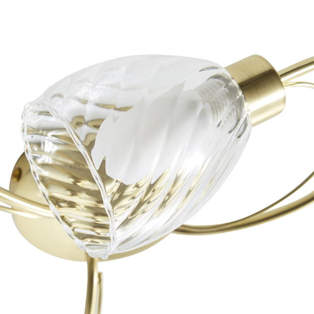 Forum Spa Veria Satin Brass/Clear 400mm 3 Lamp Tangle Flush Ceiling Light - SPA-35828-SBRS - Image 3
